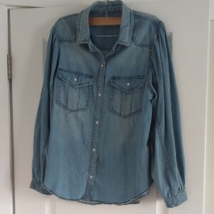 We The Free Light Blue Denim Shirt
